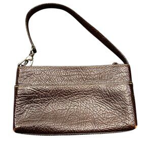 Vintage Tusk Dark Brown Embossed Leather Shoulder Purse